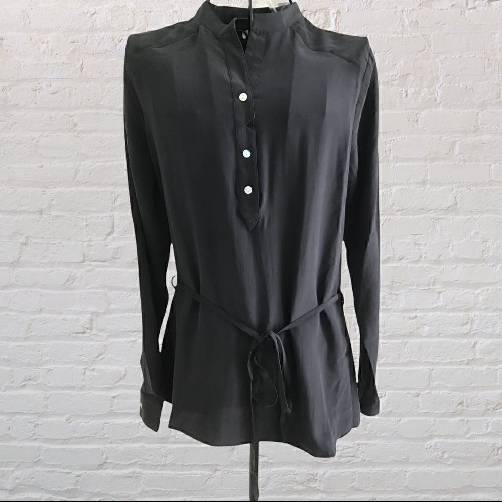 LA Made Black Silk Tunic Blouse NWT